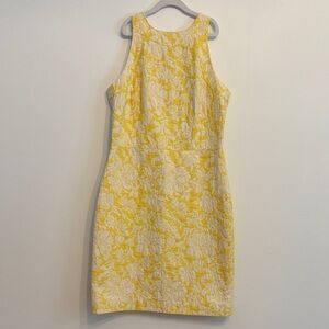 Ann Taylor Yellow and White Floral Knee-length Dress